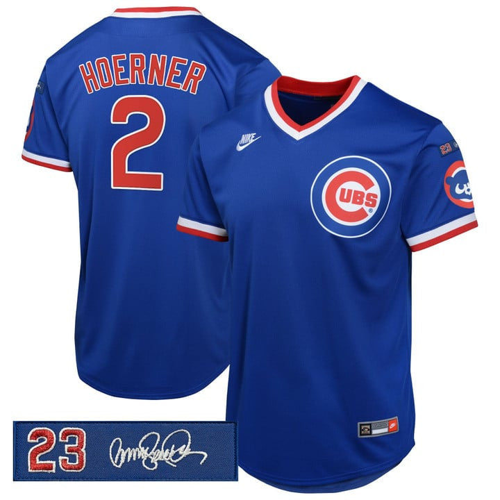 Nico Hoerner #2 Chicago Cubs Ryne Sandberg Tribute Patch Limited Jersey
