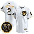 Nico Hoerner #2 Chicago Cubs Ryne Sandberg Tribute Limited Jersey - White Gold