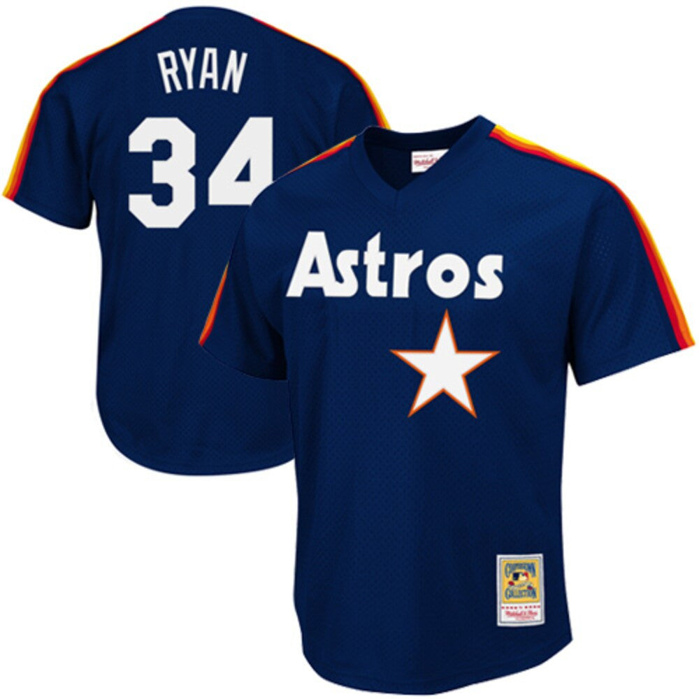 Nolan Ryan #34 Houston Astros Mitchell Ness 1988 Cooperstown Mesh Limited Batting Practice Jersey - Navy