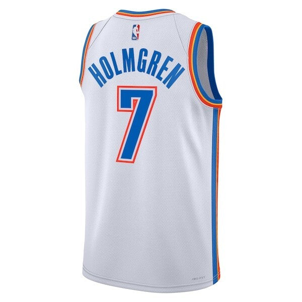 Oklahoma City Thunder Nike Association Edition Swingman Jersey - White - Chet Holmgren - Unisex