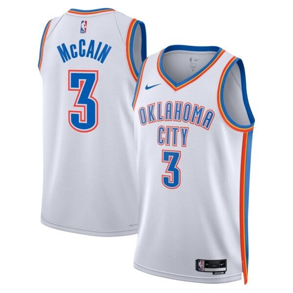 Oklahoma City Thunder Nike Association Edition Swingman Jersey - White - Jared McCain - Unisex