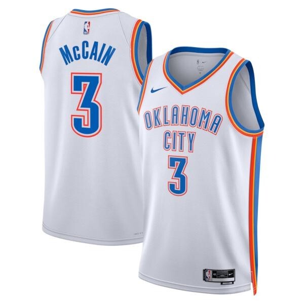 Oklahoma City Thunder Nike Association Edition Swingman Jersey - White - Jared McCain - Unisex