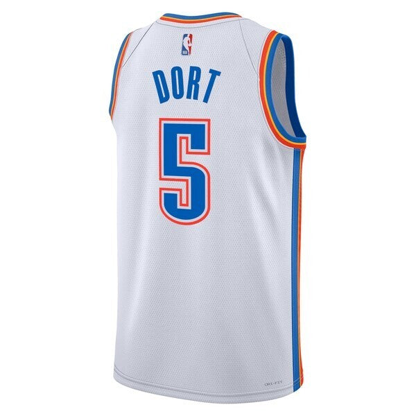 Oklahoma City Thunder Nike Association Edition Swingman Jersey - White - Luguentz Dort - Unisex