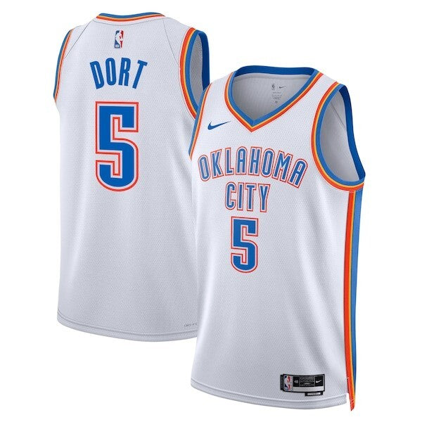 Oklahoma City Thunder Nike Association Edition Swingman Jersey - White - Luguentz Dort - Unisex