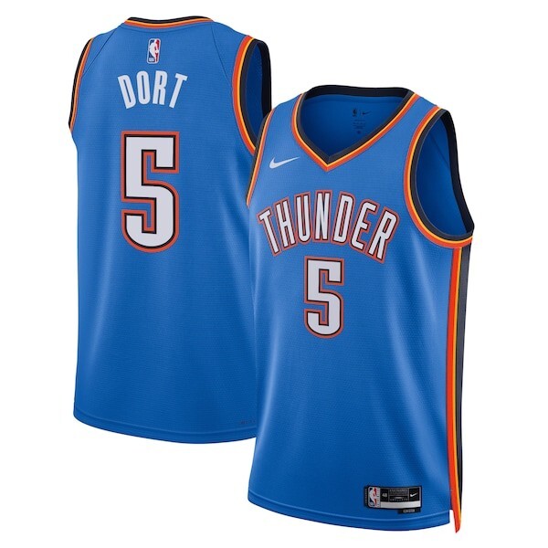Oklahoma City Thunder Nike Icon Edition Swingman Jersey - Blue - Luguentz Dort - Unisex