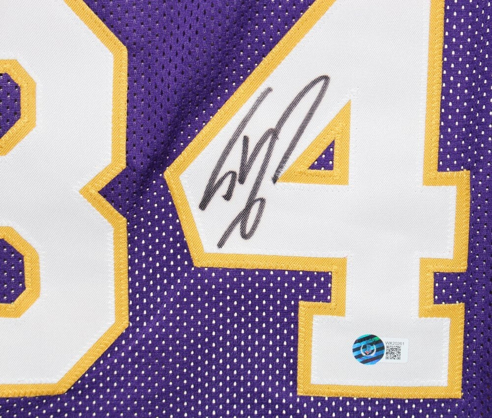Shaquille O’Neal Autographed/Signed Replica Pro Style Purple  Jersey Beckett