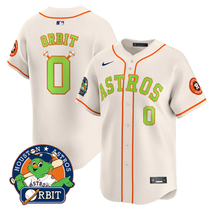 Houston Astros #0 Orbit Orbit Patch Vapor Premier Limited V2 Jersey