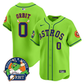 Houston Astros #0 Orbit Orbit Patch Vapor Premier Limited V2 Jersey - Green