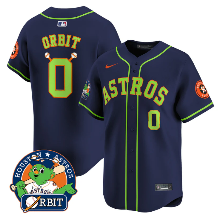 Houston Astros #0 Orbit Orbit Patch Vapor Premier Limited V2 Jersey - Navy
