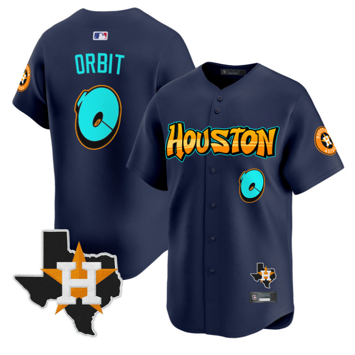 Houston Astros #0 Orbit Graffiti H-Town Edition Limited Jersey - Navy