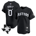 Houston Astros #0 Orbit Old English Edition Limited Jersey - Black