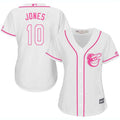 Adam Jones #10 Baltimore Orioles Womens Fashion Limited Baseball Jersey - White Pink