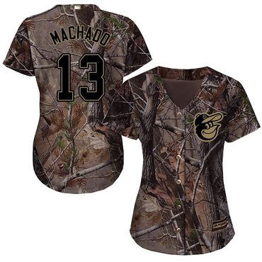Manny Machado #13 Baltimore Orioles Womens Realtree Limited Cool Base Baseball Jersey - Camo