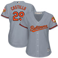 Baltimore Orioles #29 Womens Welington Castillo Road Limited Baseball Jersey - Grey