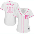 Chris Tillman #30 Baltimore Orioles Womens Fashion Limited Baseball Jersey - White Pink