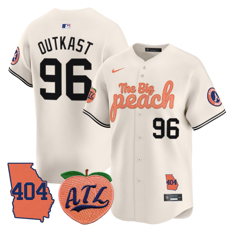 Atlanta Braves #96 Outkast Big Peach Premier Limited C Jersey