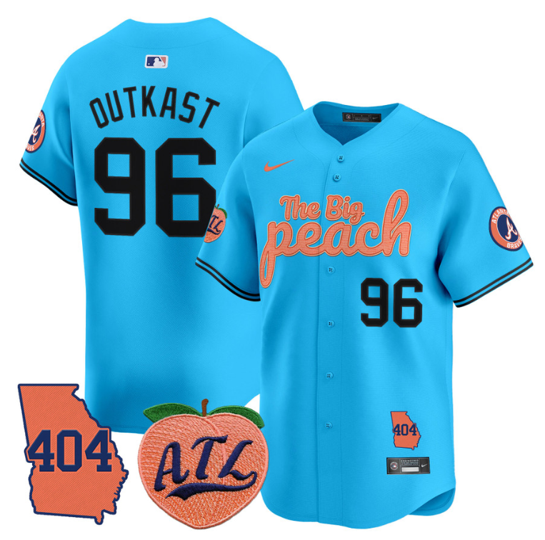 Atlanta Braves #96 Outkast Big Peach Premier Limited L Jersey