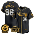 Hank Aaron #96 Atlanta Braves Outkast Atliens Patch Limited Blac Jersey