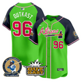 Hank Aaron #96 Atlanta Braves Outkast Atliens Patch Limited Gree Jersey