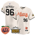 Atlanta Braves #96 Outkast Atliens Peach Vapor Premier Limited C Jersey