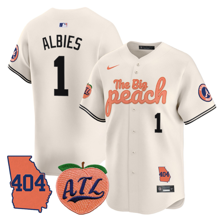 Ozzie Albies #1 Atlanta Braves Big Peach Premier Limited Jersey