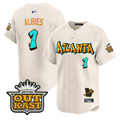 Ozzie Albies #1 Atlanta Braves Graffiti A-Town Edition Limited Jersey - Cream