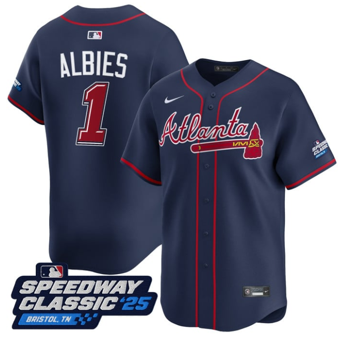 Ozzie Albies #1 Atlanta Braves Speedway Classic Limited Jersey - Navy
