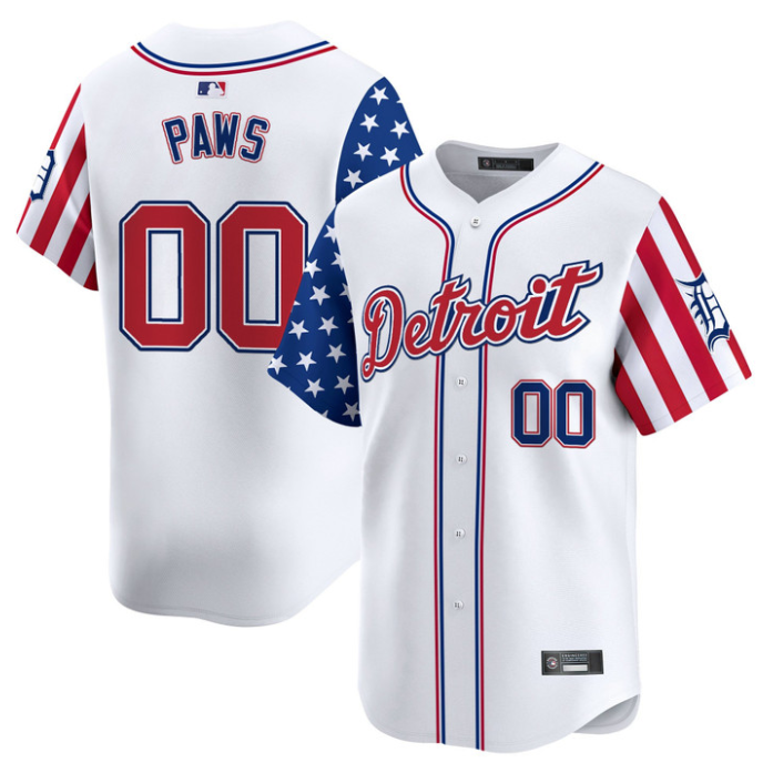 Detroit Tigers #00 2025 Paws Memorial Day Vapor Premier Limited Jersey