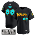 Motor City #00 Detroit Tigers Paws Graffiti Edition Limited Jersey - Black