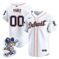 Detroit Tigers #00 Paws Paws Patch Vapor Premier Limited Jersey - White