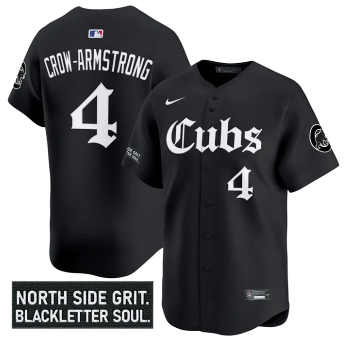 Pete Crow-Armstrong #4 Chicago Cubs Gothic North Side Edition Vapor Stitc Limited Jersey