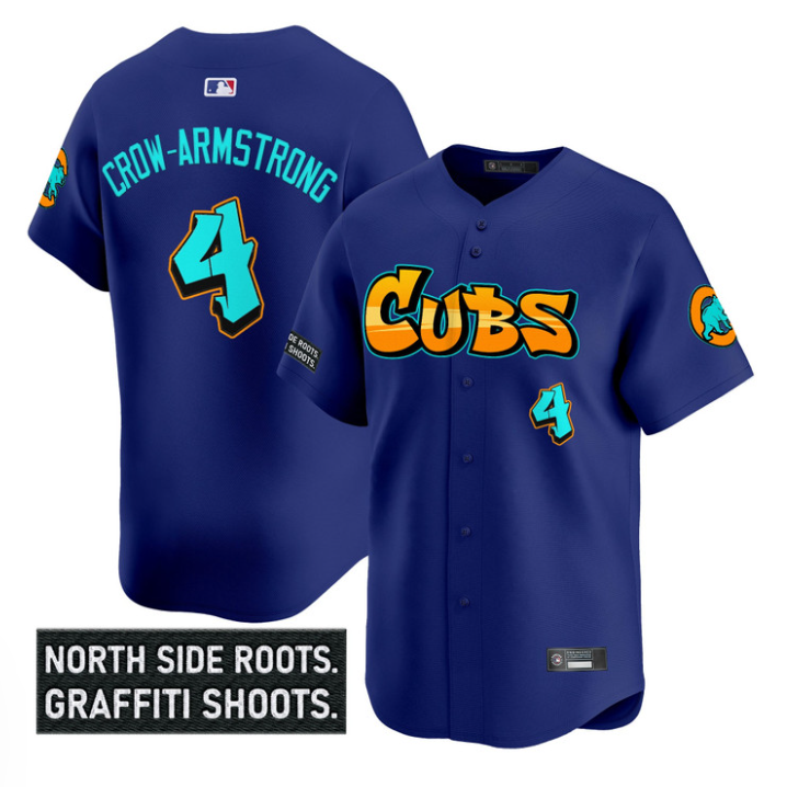 Pete Crow-Armstrong #4 Chicago Cubs Graffiti North Side Edition Limited Jersey - Royal