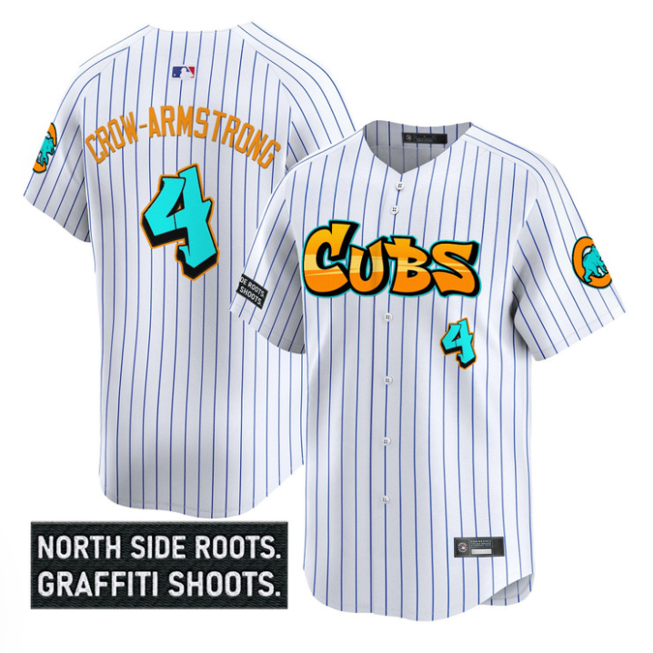 Pete Crow-Armstrong #4 Chicago Cubs Graffiti North Side Edition Limited Jersey - White