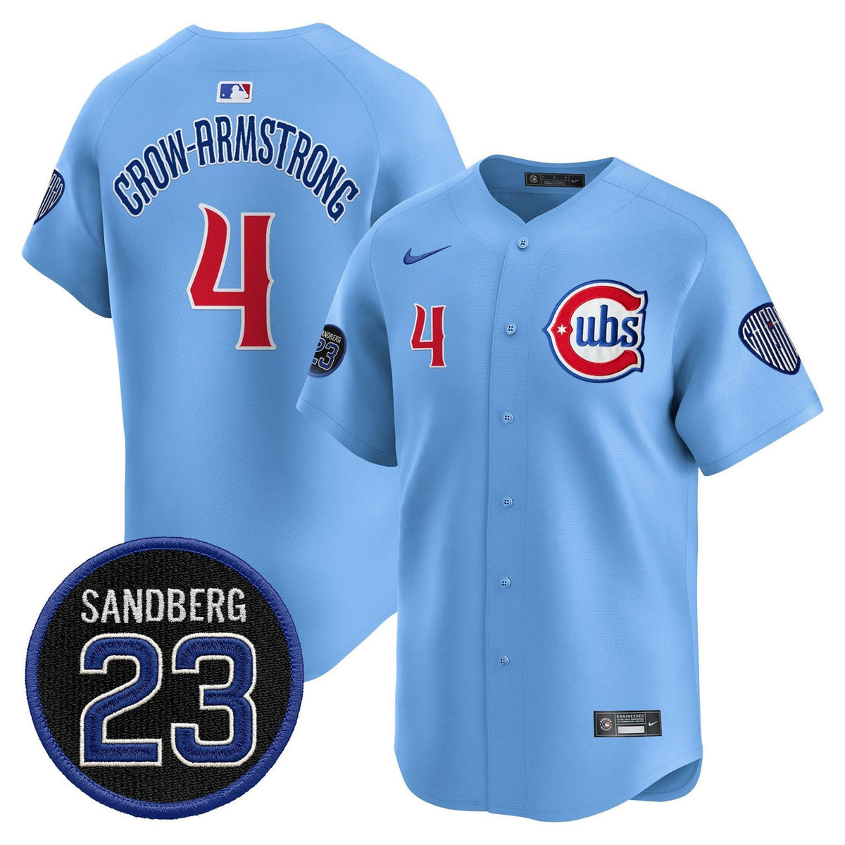 Pete Crow-Armstrong #4 Chicago Cubs Ryne Sandberg Tribute Limited Jersey - Black Gold