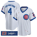 Pete Crow-Armstrong #4 Chicago Cubs Ryne Sandberg Tribute Patch Stripes Limited Jersey