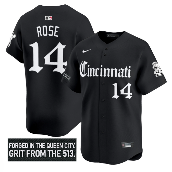 Pete Rose #14 Cincinnati Reds Gothic Queen City Edition Limited Jersey