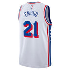 Philadelphia 76ers Nike Association Edition Swingman Jersey - White - Joel Embiid - Unisex
