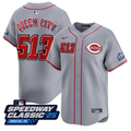 Queen City #44 Cincinnati Reds #513 Speedway Classic Limited Jersey - Gray