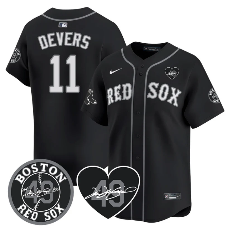 Rafael Devers #11 Boston Red Sox Tim Wakefield Memorial Patch Bl Limited Jersey