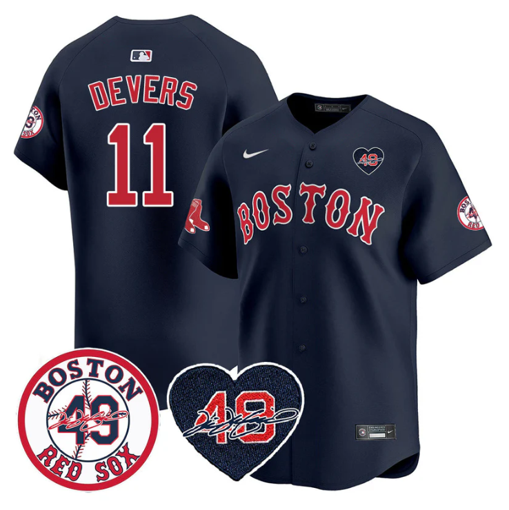 Rafael Devers #11 Boston Red Sox Tim Wakefield Memorial Patch Na Limited Jersey
