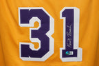 Kurt Rambis Autographed/Signed Replica Pro Style Yellow  Jersey Beckett