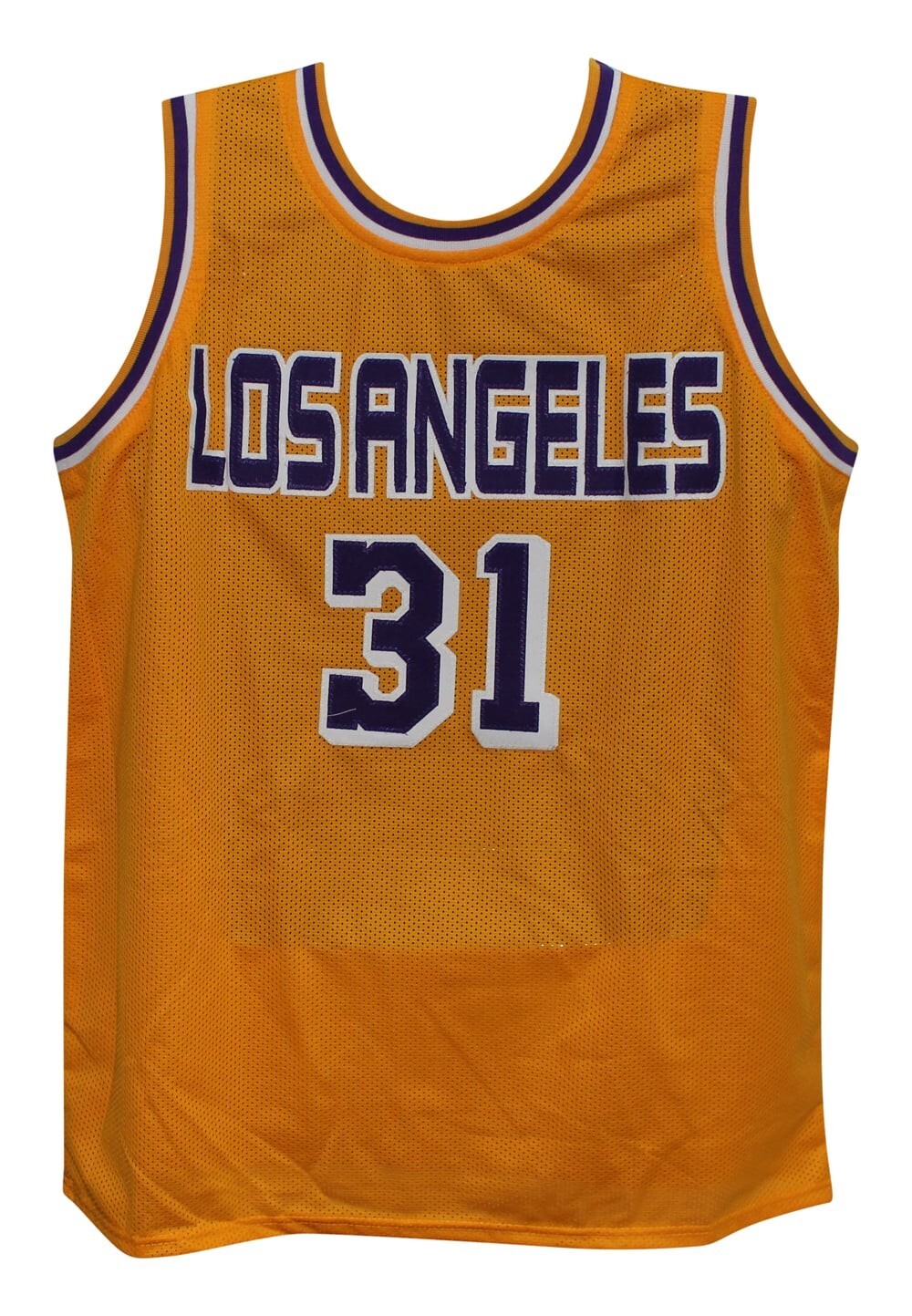 Kurt Rambis Autographed/Signed Replica Pro Style Yellow  Jersey Beckett