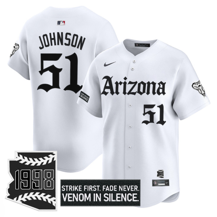 Randy Johnson #51 Arizona Diamondbacks Gothic Desert Fang Edition Limited Jersey - White