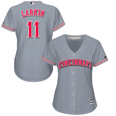 Barry Larkin #11 Cincinnati Reds Womens Road Limited Baseball Jersey - Grey
