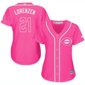 Michael Lorenzen #21 Cincinnati Reds Womens Fashion Limited Baseball Jersey - Pink