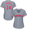 Cincinnati Reds #34 Womens Homer Bailey Road Limited Baseball Jersey - Grey