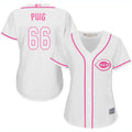 Cincinnati Reds #66 Womens Yasiel Puig Fashion Limited Baseball Jersey - White Pink