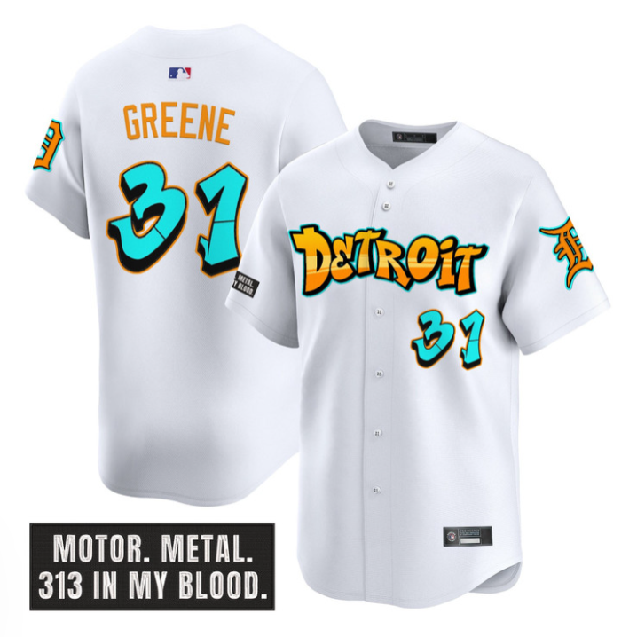 Riley Greene #31 Detroit Tigers Graffiti Motor City Edition Limited Jersey - White