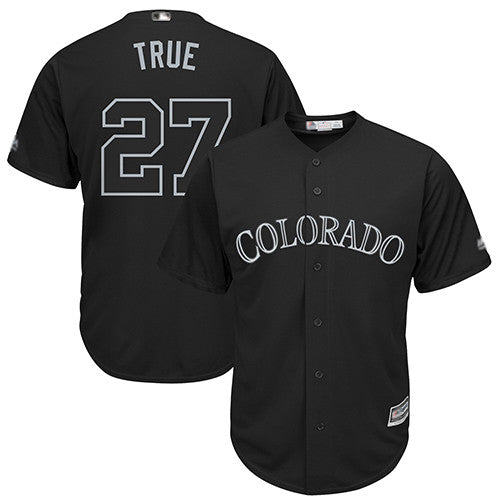 Trevor Story #27 Colorado Rockies True Players Weekend Limited Cool Base Baseball Jersey - Black