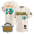 Ronald Acuna Jr #13 Atlanta Braves Graffiti A-Town Edition Limited Jersey - Cream